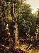 Asher Brown Durand Landscape (Birch and Oaks) oil painting artist